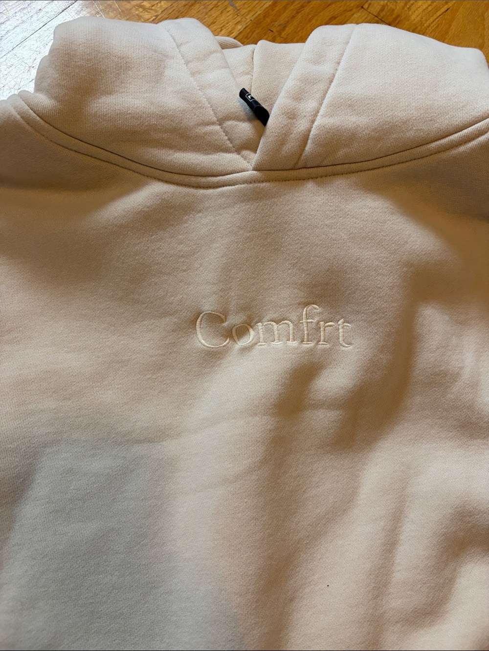 Comfrt Cream Hooded Sweatshirt - Picture 2 of 3